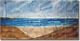 "Seascape" by Derek McCrea - Ceramic Tile Mural 12.75" x 25.5" Backsplash