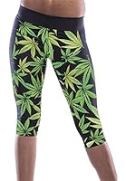 Fahion Womens Retro Pattern Printed Knee Length Yoga Pants
