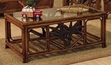IMAGE OF Hospitality Rattan 401-1365-TCA-CT Cancun Palm Rattan Coffee Table in TC Antique Finish