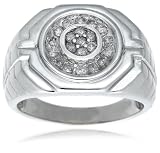 Sterling Silver Men's Diamond Ring