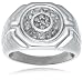 Sterling Silver Men's Diamond Ring