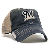 Milwaukee Brewers Mongoose Mesh Back Adjustable Cap - Navy/Mesh Adjustable
