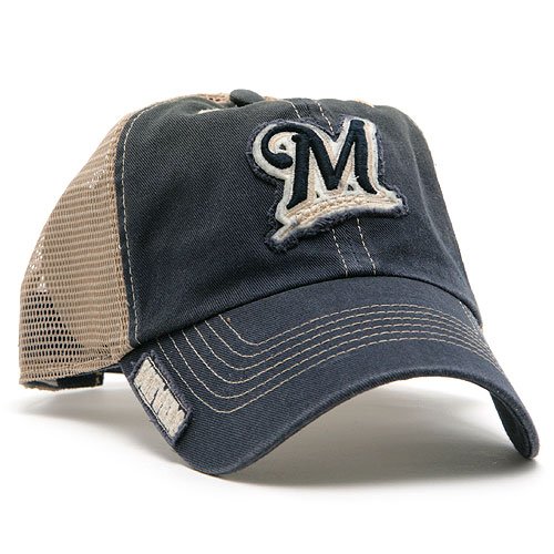 Milwaukee Brewers Mongoose Mesh Back Adjustable Cap - Navy/Mesh Adjustable