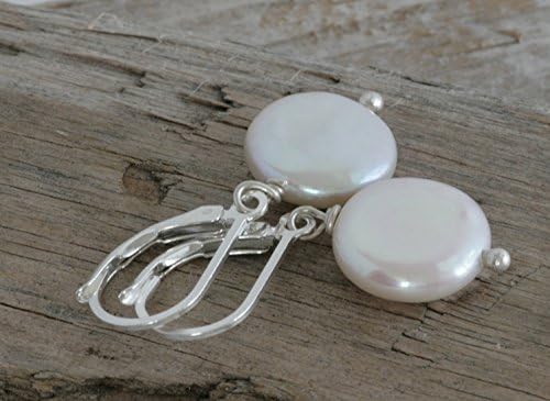 Coin Pearl Sterling Silver Handmade Artisan Earrings