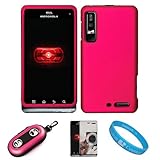 Hot Pink 2 Piece Protective Snap-On Hard Case Cover for Motorola Droid 3 Ve ....
