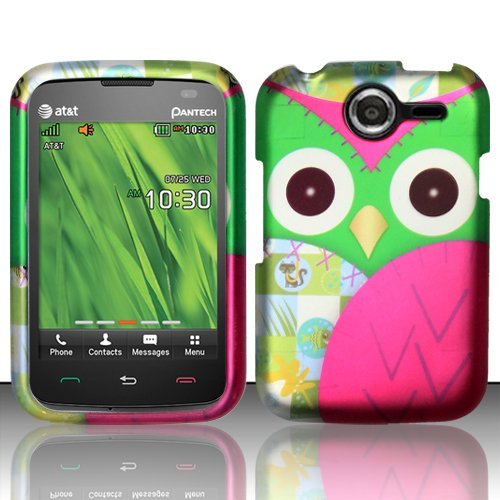 For Pantech Renue P6030 (AT&T) Rubberized Design Cover - Owl Design