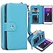 iPhone 7 Case, iPhone 7 Zipper Wallet Case, Pasonomi PU Leather Protective Shell Detachable Folio Flip Holster Carrying Case with Strap and Card Holder for iPhone 7 (Blue)