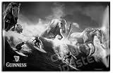 Guinness Horses & Surfers Metal Advertising Sign - Approx 12 x 8 Inches (30 x 20 cms)