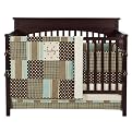 My Baby Sam Mad About Plaid in Blue 4pc Crib Bedding Set-Blue,Brown