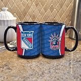 NHL New York Rangers 15-Ounce Black Silhouette Mug (2 Pack)