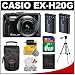 Casio Exilim EX-H20G 14.1 MP Digital Camera with Hybrid GPS (Black) with 8GB Card + (2) Batteries + Case + Tripod + Cleaning & Accessory Kit