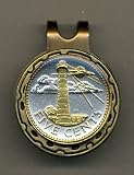 Gorgeous 2-Toned Gold on Silver Barbados Light house Coin - Golf Ball Marker - Hat Clips