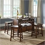 Cabin Fever Formal 5 Piece Center Island Dining Set in Bistro Brown