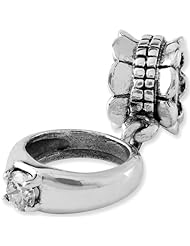 Reflection Beads Silver CZ Ring Love Dangle