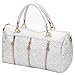Annymall Women Designer PU Leather Tote Handbags Purses Shoulder Clutch Hobo Bag (White)
