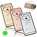 iPhone 7 Plus Case,Double-Lin Mini Love Heart Glitter Bling Crystal Rhinestone Diamonds Clear Rubber Plating Frame TPU Soft Silicone Bumper Case Cover for iPhone 7 Plus Gold
