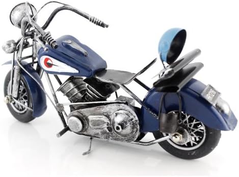 8.8" Handcrafted Rustic Cast Iron Blue Motorcycle Motor Bike Model,free Shipping