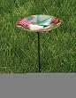 Hummingbird Glass Birdbath