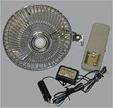 6 Clip On Oscillating Automotive Fan Chrome/Gray Finish