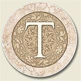 AutoCoaster ~ Monogram initial T ~ Tile Drink Coaster for car cupholder - code 589