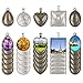 60 Pieces 5 Styles Pendant Trays 30pcs Round & Square & Heart & Teardrop & Oval and 30pcs Bright Glass Cabochon Dome Tiles for Crafting DIY Jewelry Gift Making