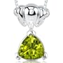 1.75 cts Trillion Cut Peridot Pendant in Sterling Silver