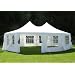 Partyzelt Pavillon Gartenpavillon 10eckig 8,9 x 6,5M wei�
