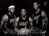 Lebron James, Dwayne Wade, and Chris Bosh Miami Heat Big Three 8x10 Photo