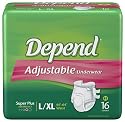 Depend Refastenable Protective Pant, Large/Extra-Large, 16 Count (Pack of 4)