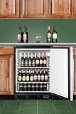 Summit FF7LBLBIPUBFR: Built-in commercial all-refrigerator in black for red wine and ale, with digital thermostat, lock, and stainless steel door frame to accept slide-in panels