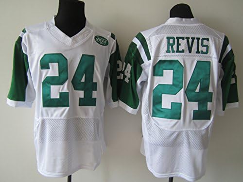 New York Mens Jets Football Jersey #24 Darrelle Revis (White, L)