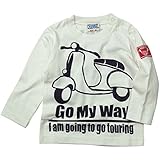 《H28秋冬物》 CHANNEL(チャンネル) 天竺スクーターPt長袖Tシャツ 100cm/オフシロ NO.CN-6415