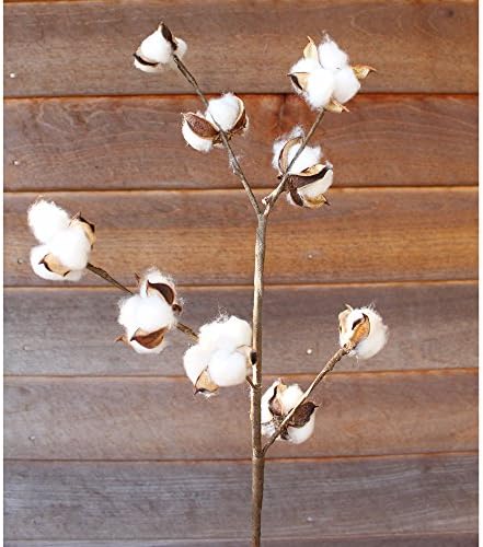 Faux Cotton Stem in White - 29" Tall