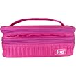 Rose Pink Lug Double Decker Cosmetic Pouch - Hold it in style