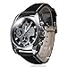 Soleasy New Men's Silver Case Leather Band Quartz Analog Wrist Watch WTH8039