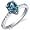 Uniquely Sophisticated 1.25 Carats London Blue Topaz Ring in Sterling Silver Rhodium Finish Size 5