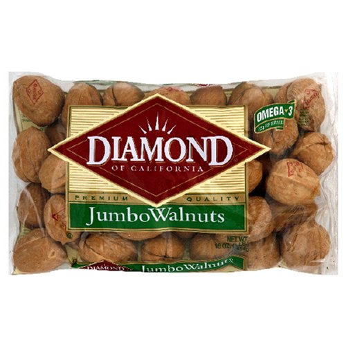 Diamond Nuts Jumbo Walnuts, In-Shell, 16-Ounce Bags (Pack of 8)
