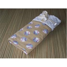 Batter's up Baby Boy Flannel and Minky Blanket-handmade by Boys Bedding