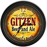 Gitzen 's Beer and Ale Black Cascading Pub Style Wall Clock