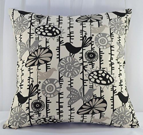 Creative 100% Cotton Canvas Throw Pillow Cover / Cushion case, 24 by 24, Bird
