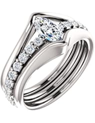 10K White Gold Marquise Cut Diamond Ring -- LIFETIME WARRANTY