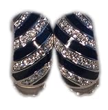 Traveller® Schmuck Ohrclip Halbcreole blau emailiert - rhodiniert mit Swarovski-Kristallen