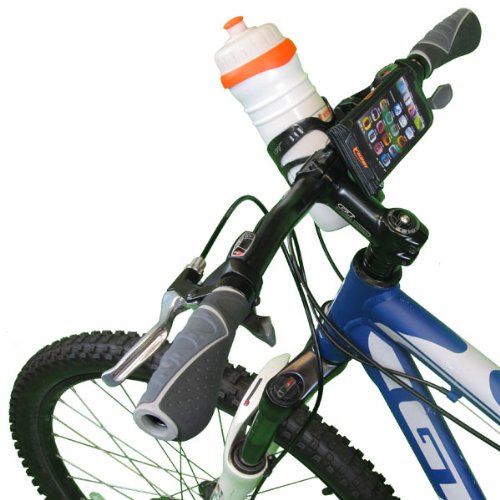 Bicycle Wheather Resistant Smart Phone Handle Bar Mount Bag for IPhone, BlackBerry, and HTC(with Front bottle Cage Mount)