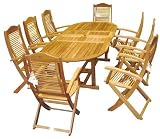 230/164x100cm Oval Extending Table with 8 Regency Folding Armchairs