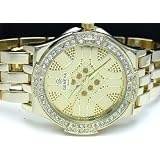 G-Elite Iced Out Bling Hip Hop Mens Gold Tone Watch (HH0188) by Hiphop Collection