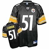 Reebok Pittsburgh Steelers James Farrior Replica Jersey Large