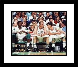 Larry Bird, Robert Parish and Kevin McHale Boston Celtics NBA Framed 8x10 Photograph Big 3 on Bench