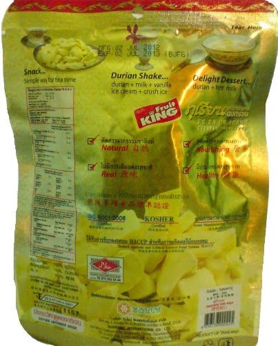FruitKing Vacuum Freeze Dried Durian 30g. (Pack of 3) + Free Shipping