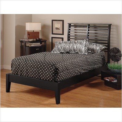 Bundle-84 Dio Bed in Black with FREE Mirror! Size: Full