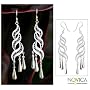 Earrings, 'Sterling Allure' 1" W 3" L
